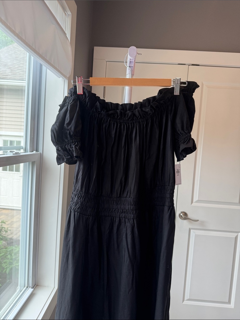 NWT Old Navy Black Off-Shoulder Smocked Dress
